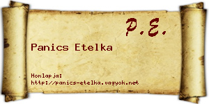 Panics Etelka névjegykártya